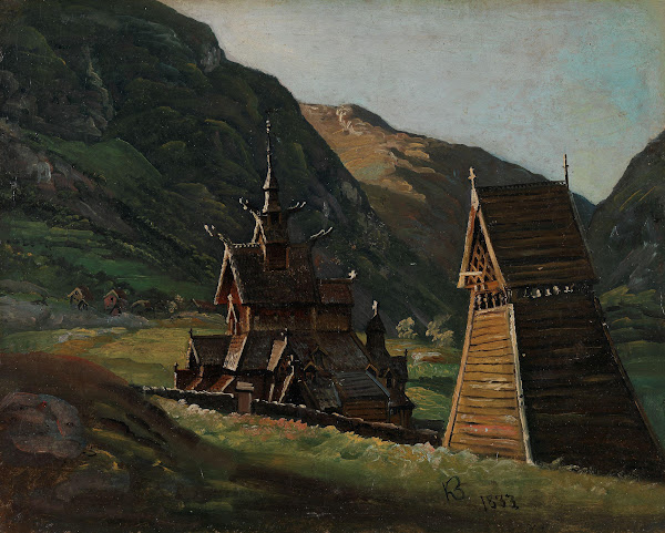 Borgund Stave Church in Lærdal 1833