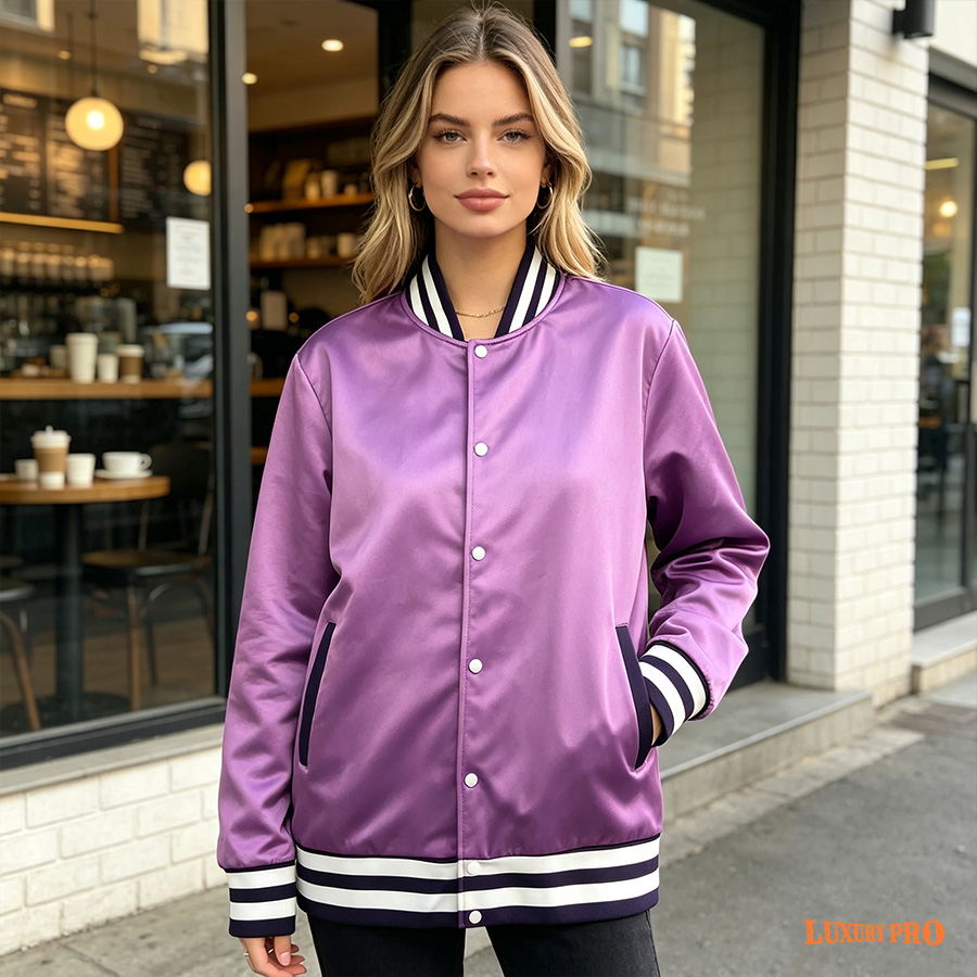 AOP Button Baseball Jacket - 250G Air Layer Fabric