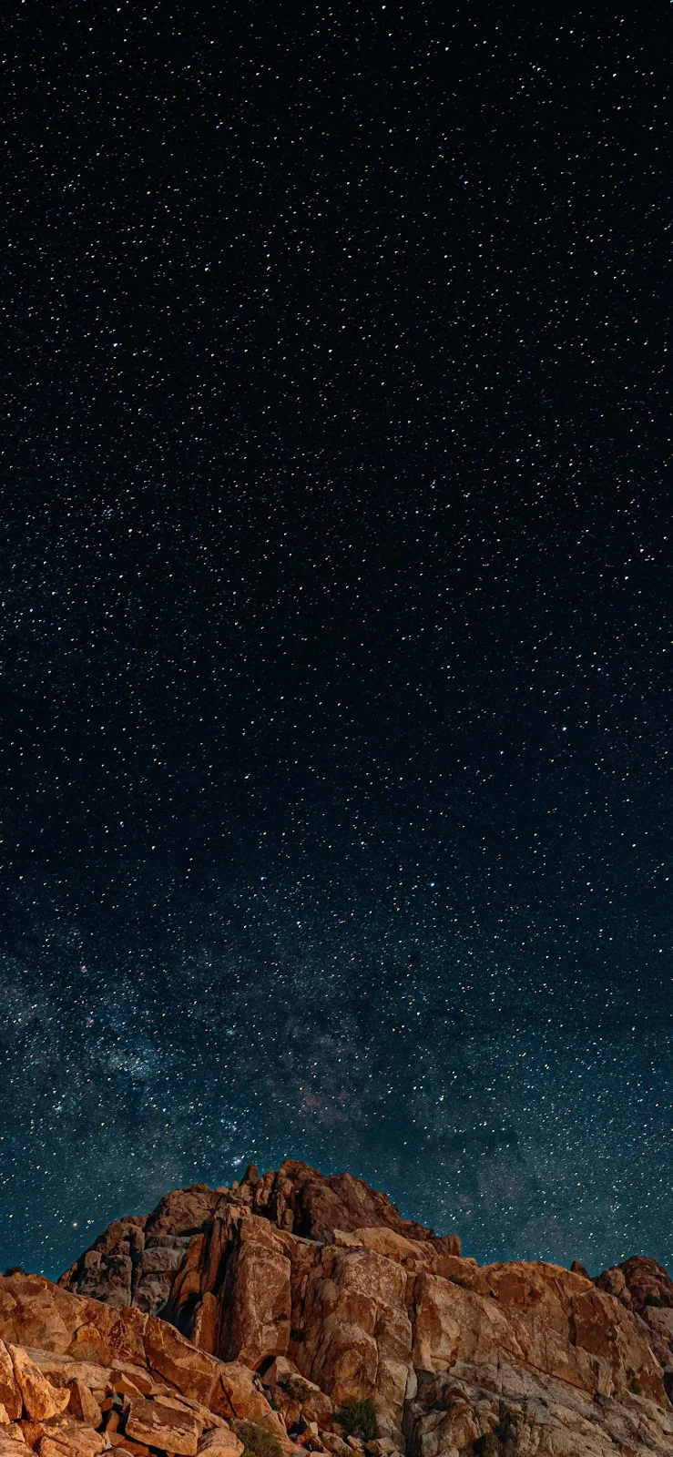 Starry Night Over Rocky Mountains - Night Nature Photography Full HD iPhone Wallpaper (1420x3073)