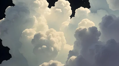 Starry Night Above Bright Clouds 2K iPhone Desktop & Mobile Wallpaper Background