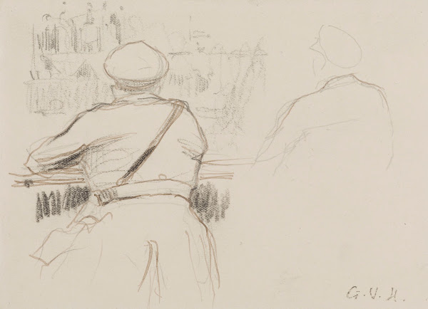 Militaire appuyé à un parapet vu de dos à droite croquis dun militaire de dos 19