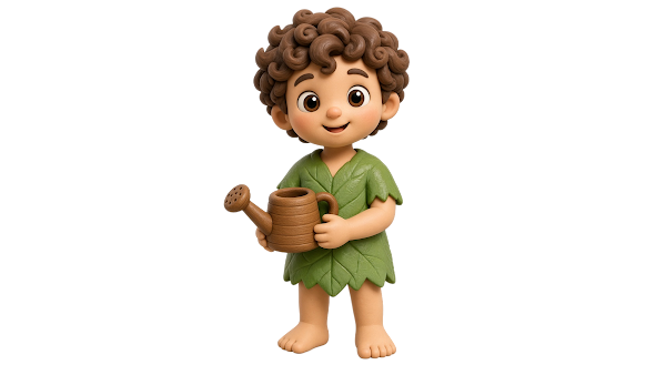 Adam holding a watering can — Origin Bible Week 2 Garden of Eden free image