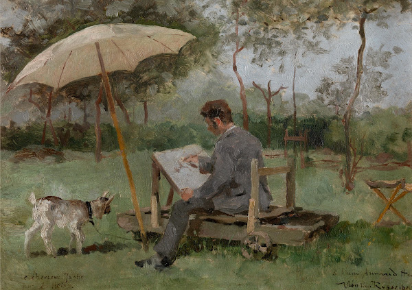 Armand Heins Painting Outdoors 1881