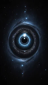 Cosmic Eye with Galaxy Iris in Deep Space
