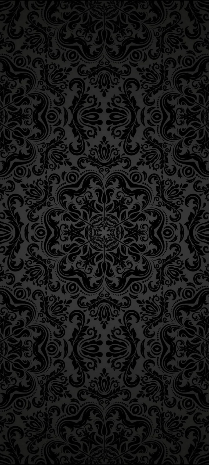 Elegant Black Damask Pattern - Ornamental Design Full HD iPhone Wallpaper (1080x2400)