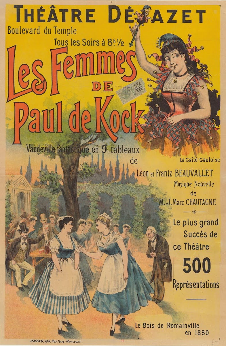 Théâtre Déjazet boulevard du Temple Les Femmes de Paul de Kock 1874