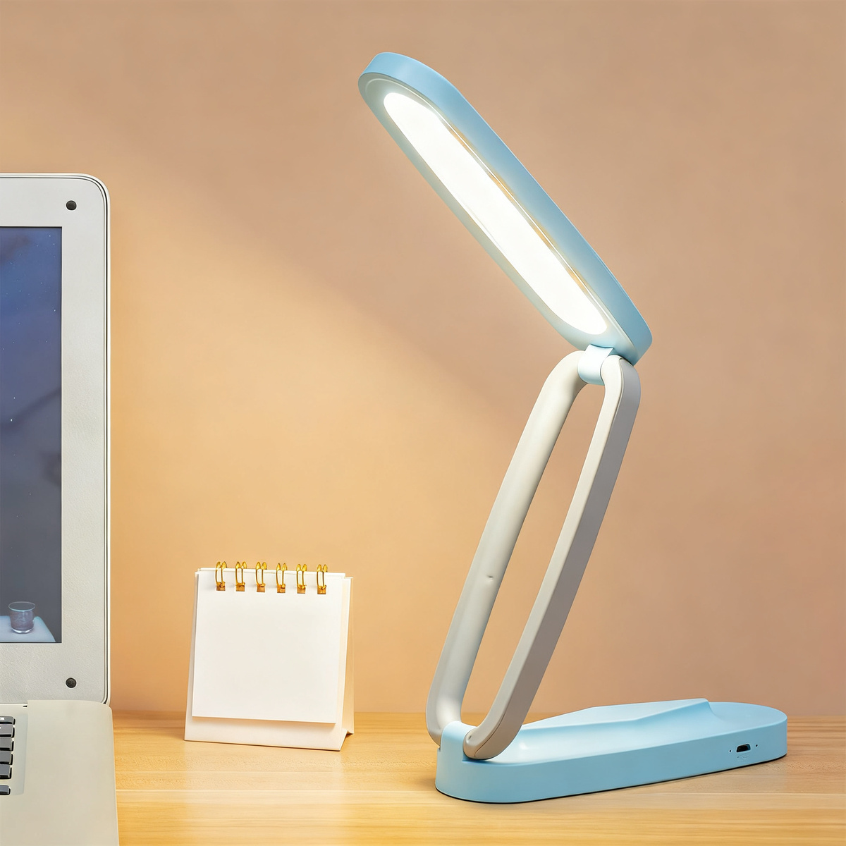 Foldable LED desk lamp with color selection