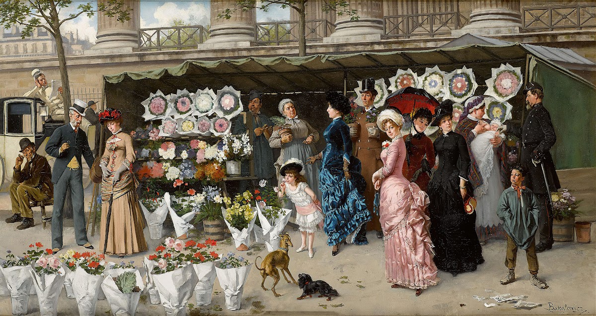A Flower Market At La Madeleine Paris