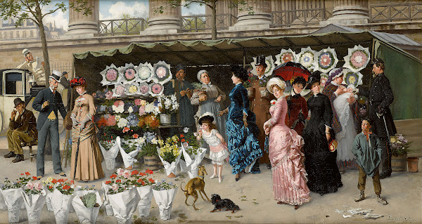 A Flower Market At La Madeleine Paris