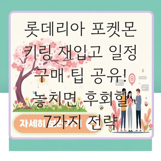 롯데리아 포켓몬 키링 재입고 일정 구매 팁 공유