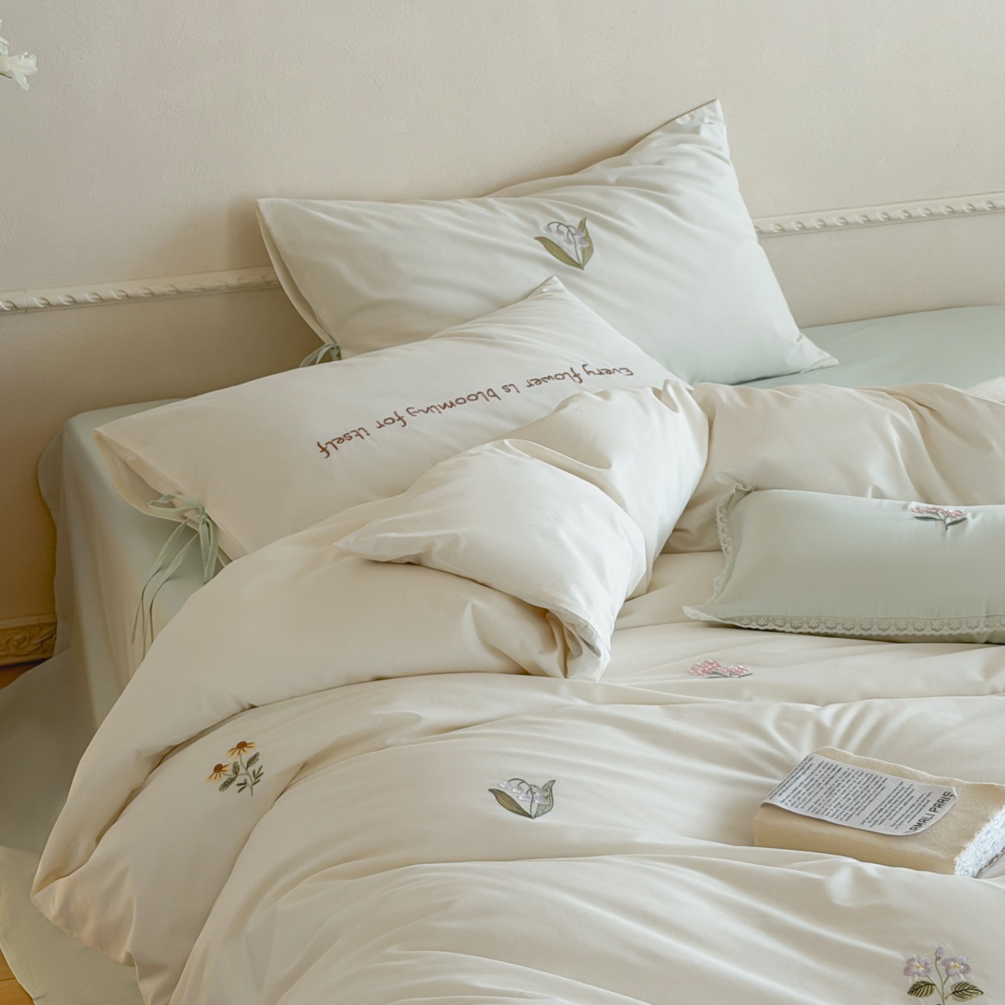 Cotton Bedding Set, 4-piece, with Embroidery