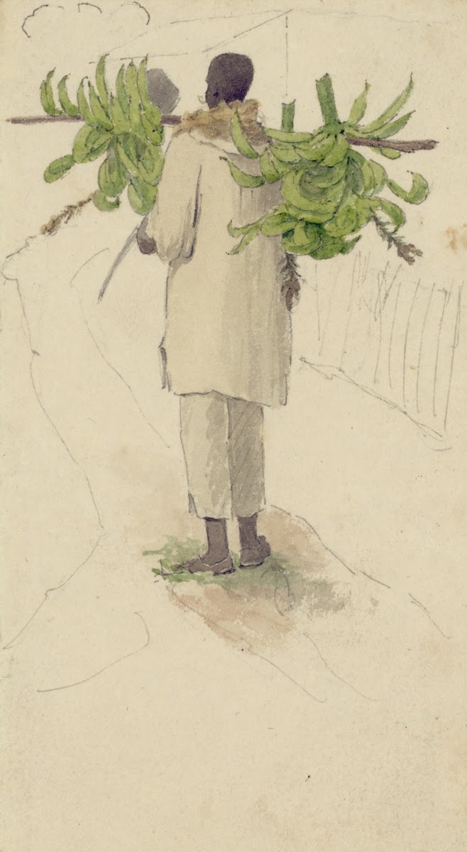 Negro man carrying plantains on pole 1808 1816