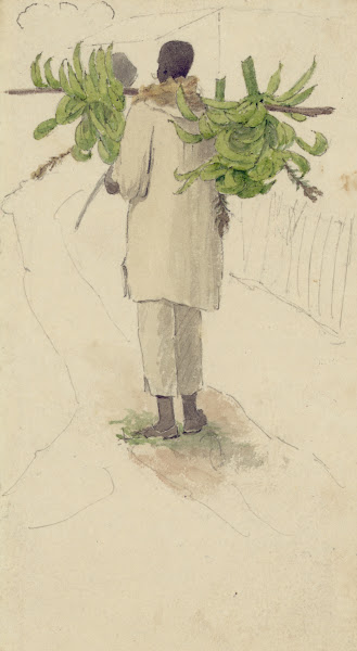 Negro man carrying plantains on pole 1808 1816