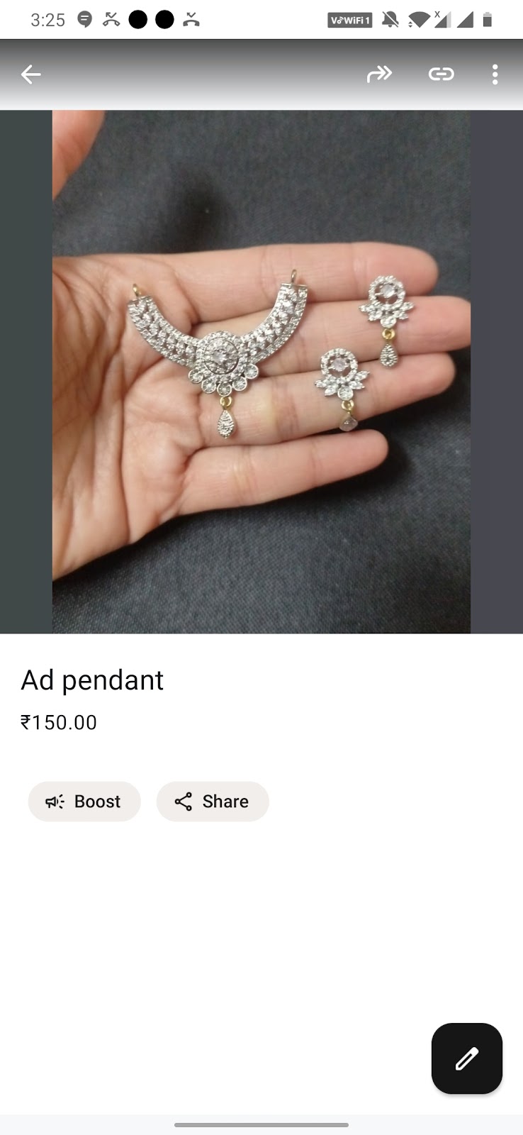 American diaomnd pendent with earring ss