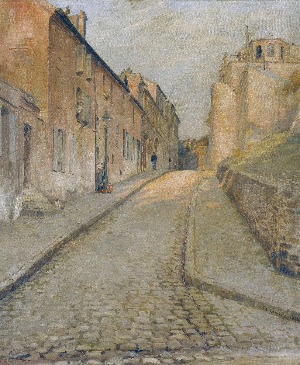 La rue Cortot à Montmartre vue de la rue des Saules 1898