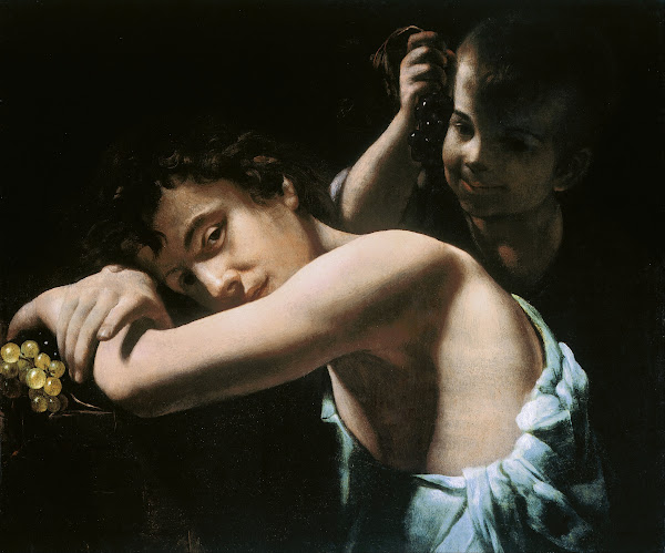Two youths with grapes 1605 1610