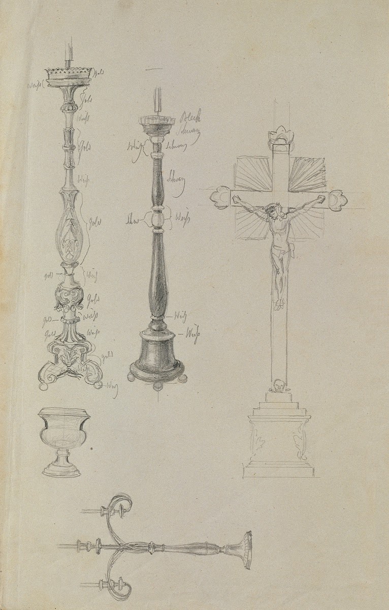 Detailstudie zur Aufbahrung der Juliana Krafft und ihrer Tochter Ludovica 1847