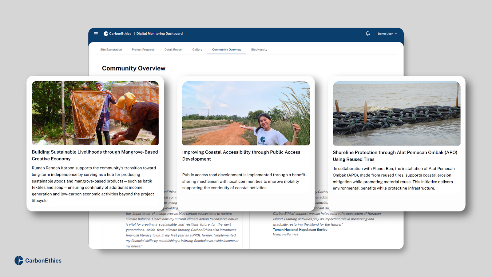 Biodiversity and Community Features on Digital Monitoring Dashboard