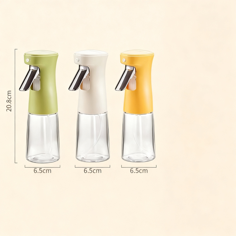 Glass bottles for oil and spices with automatic closure