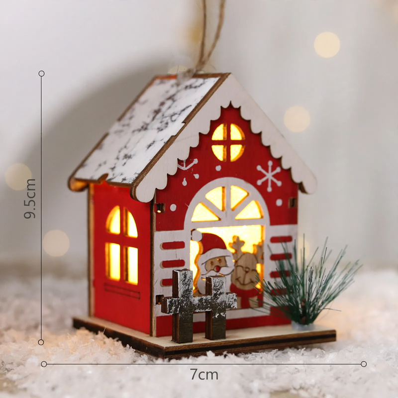 Dekoratives Weihnachts-Holzhaus mit Beleuchtung