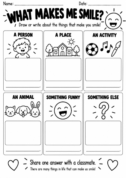 What Makes Me Smile Worksheet