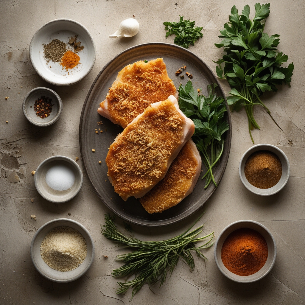 Ingredients for Crispy Parmesan Crusted Pork Chops - Easy Homemade Weeknight Dinner