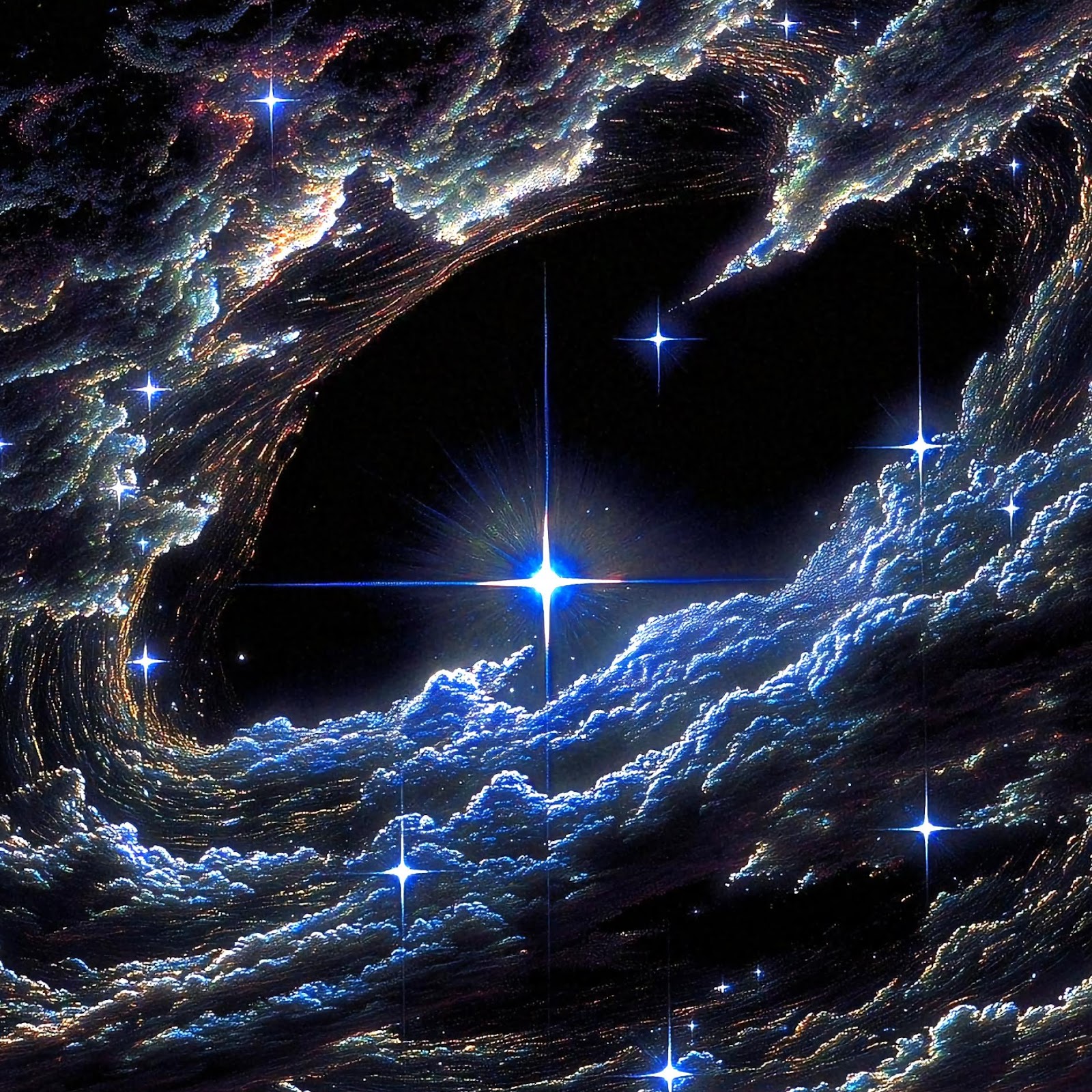 Download Bright Star Over Cosmic River 2K iPhone