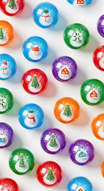 Colorful Miniature Snow Globe Ornaments Pattern - Free mobile Wallpaper