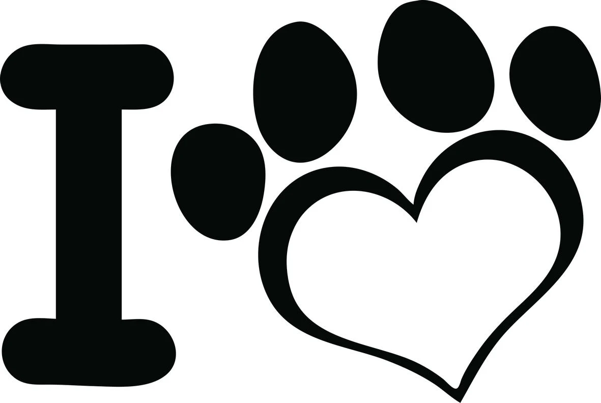 I Paw Print Heart Free SVG for CNC Plasma Cutting and Engraving