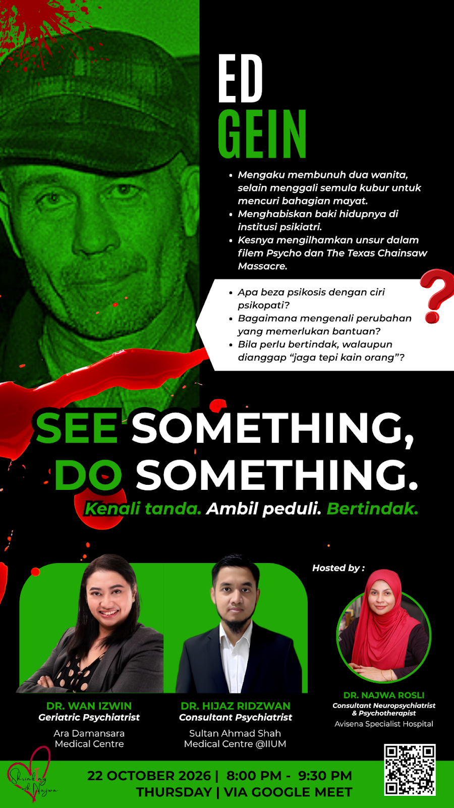 Poster Ed Gein - See Something Do Something