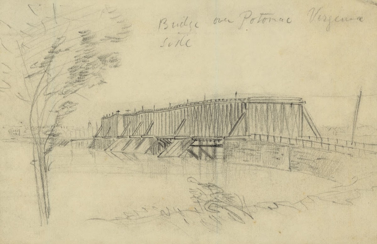 Bridge over Potomac Virginia side 1860 1865