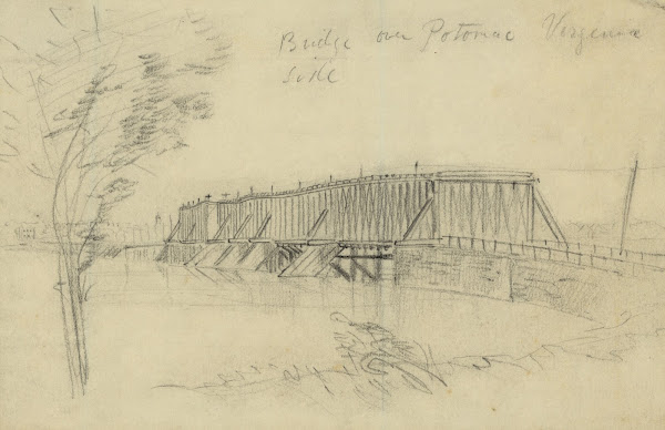 Bridge over Potomac Virginia side 1860 1865