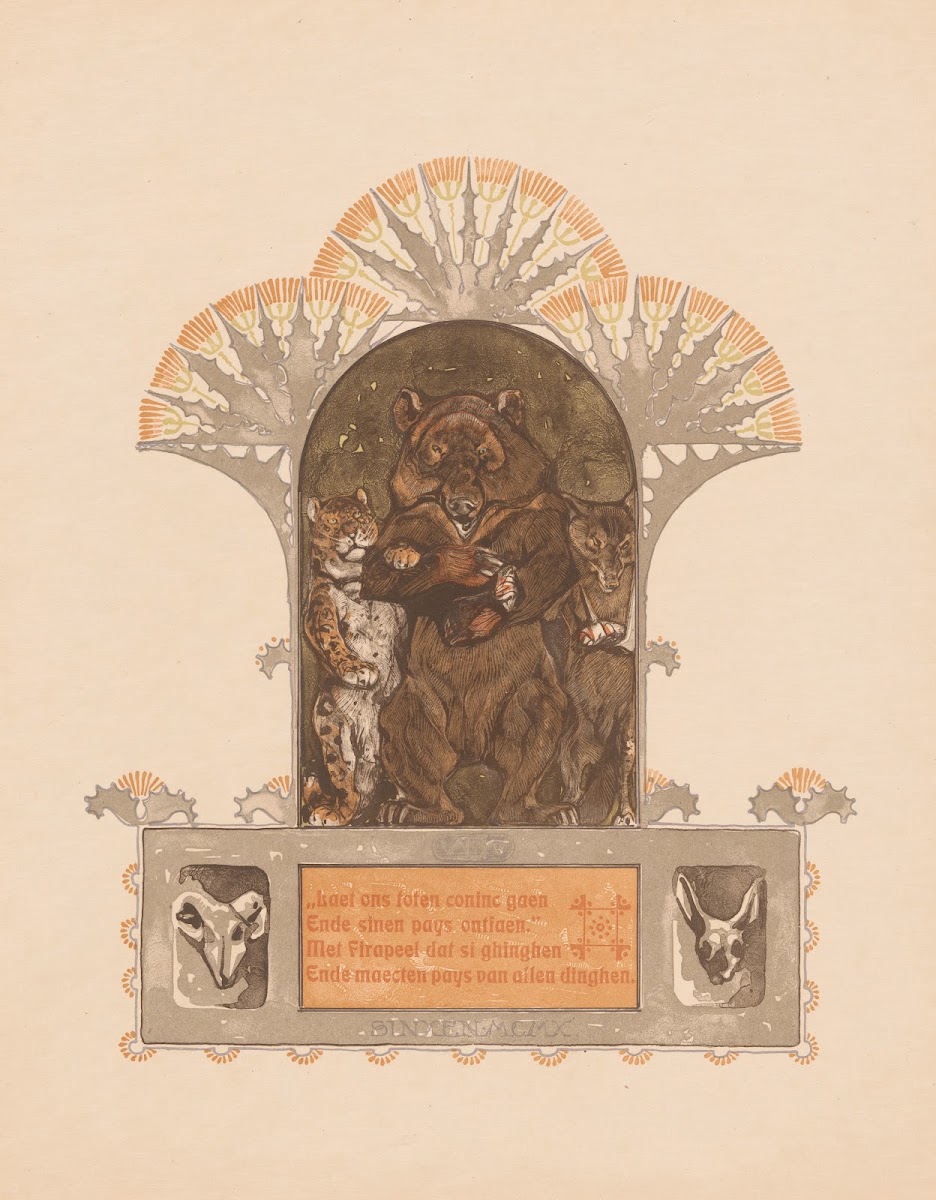 Leopard bear and wolf Firapeel Bruun and Isegrim 1910