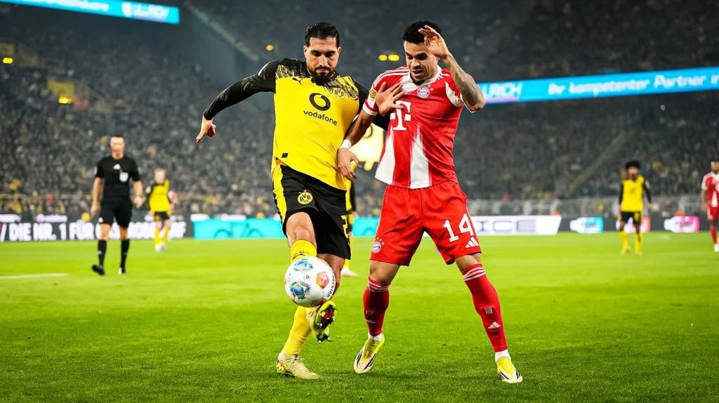 Niko Kovac dan Vincent Kompany di pinggir lapangan Signal Iduna Park menjelang kickoff Der Klassiker Supercup 2026.