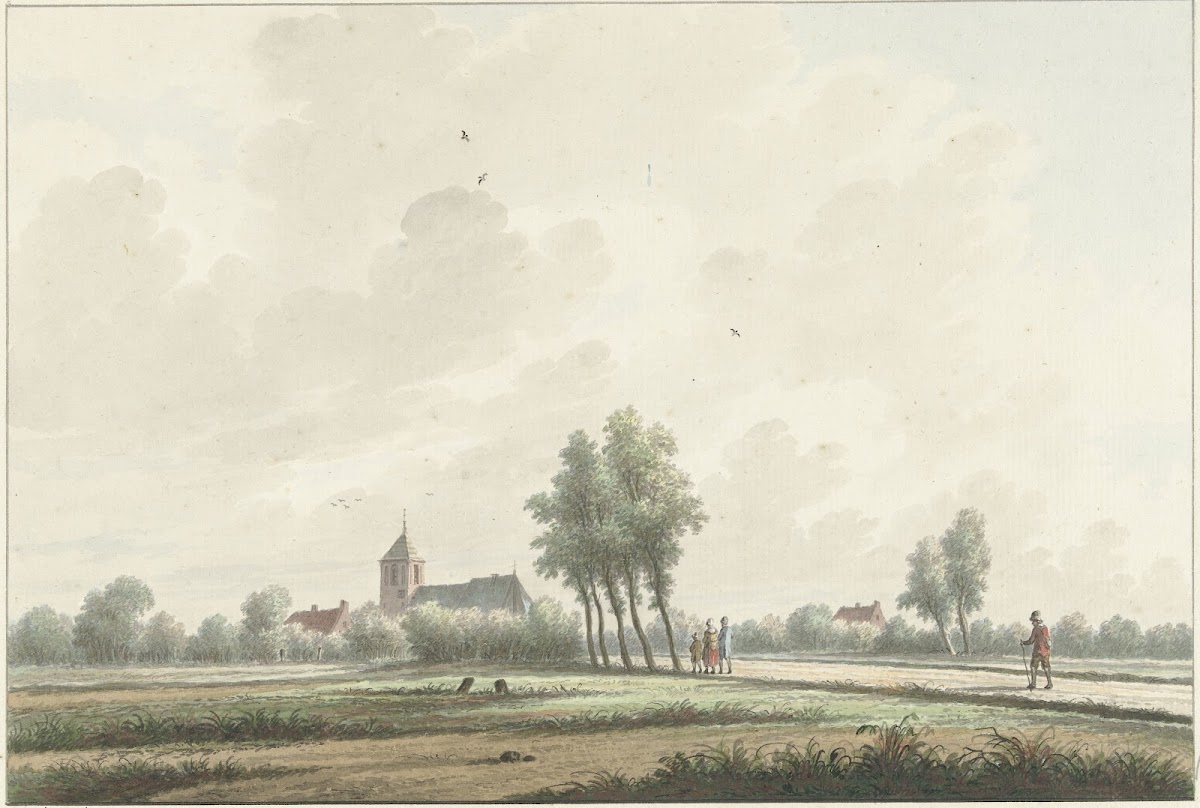 Een landschap met kerk aan de horizon 1758   1815