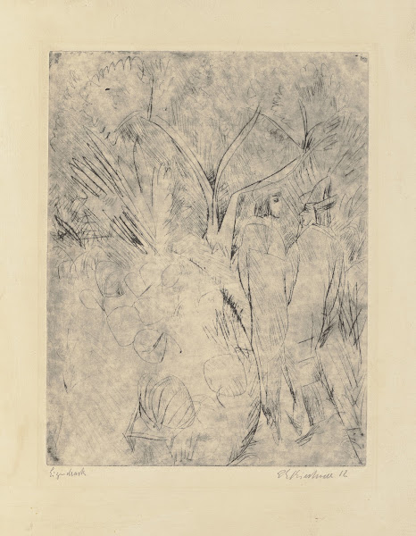 Paar im Garten gehend 1913