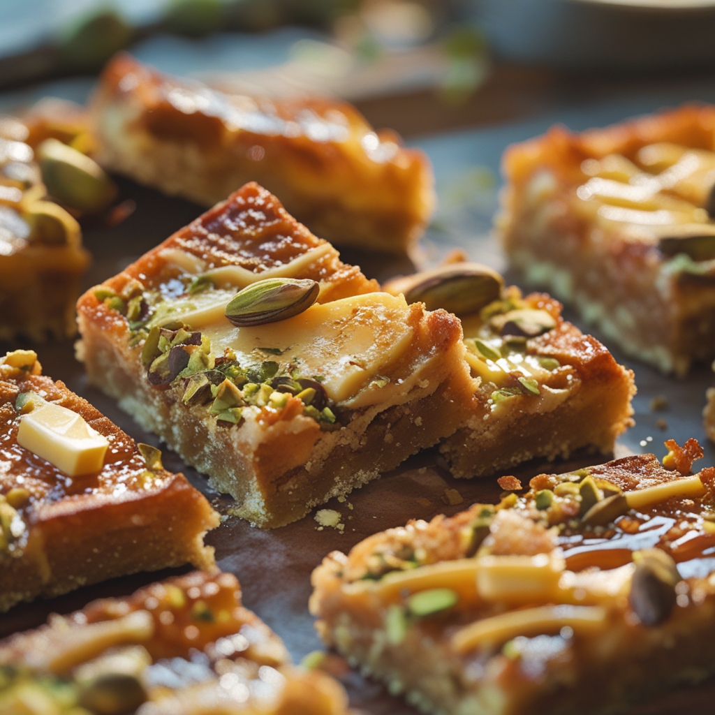 Brown Butter and Honey Pistachio Cookie Bars Recipe - Easy Homemade Delight