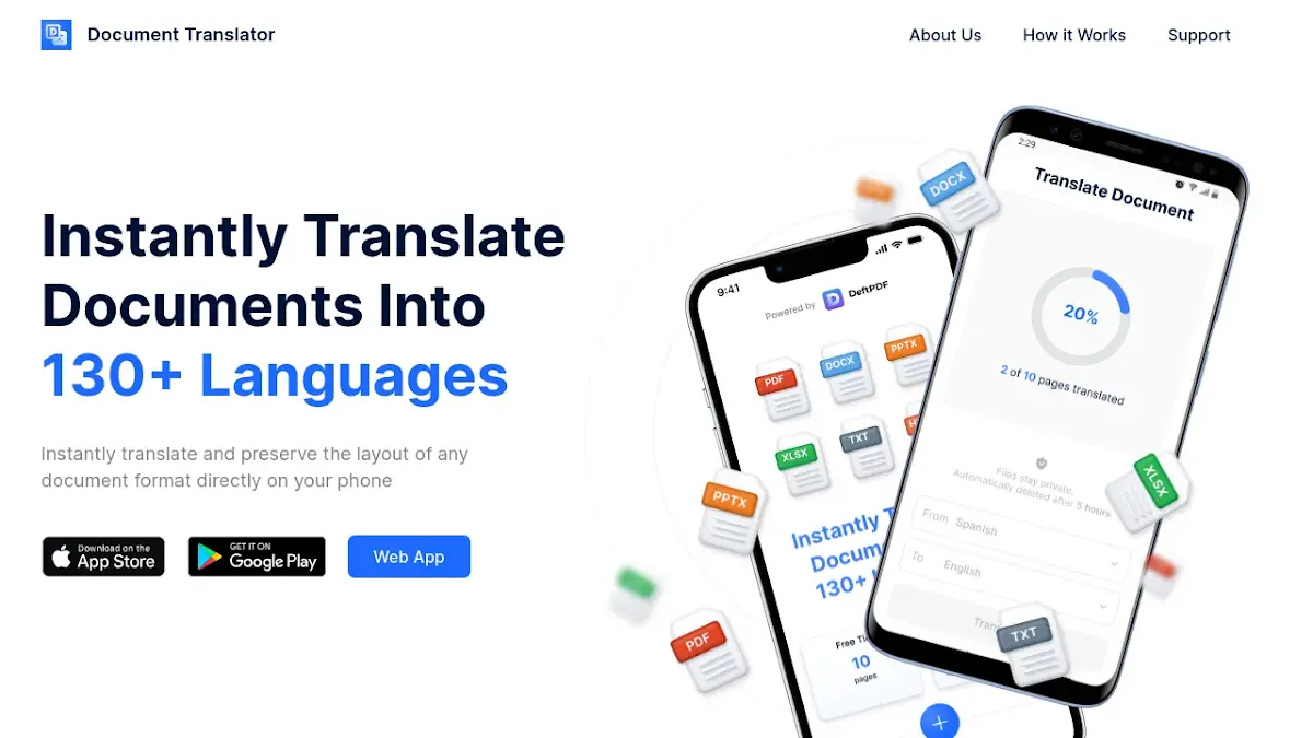 Captura de DeftPDF Document Translator