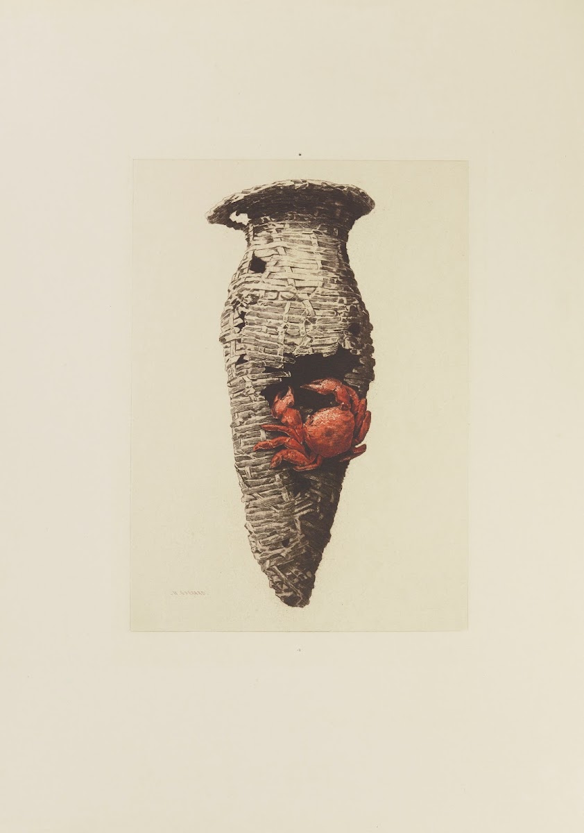 Porte bouquet en bronze décoré dun crabe laqué au feu collection Louis Gonse 188