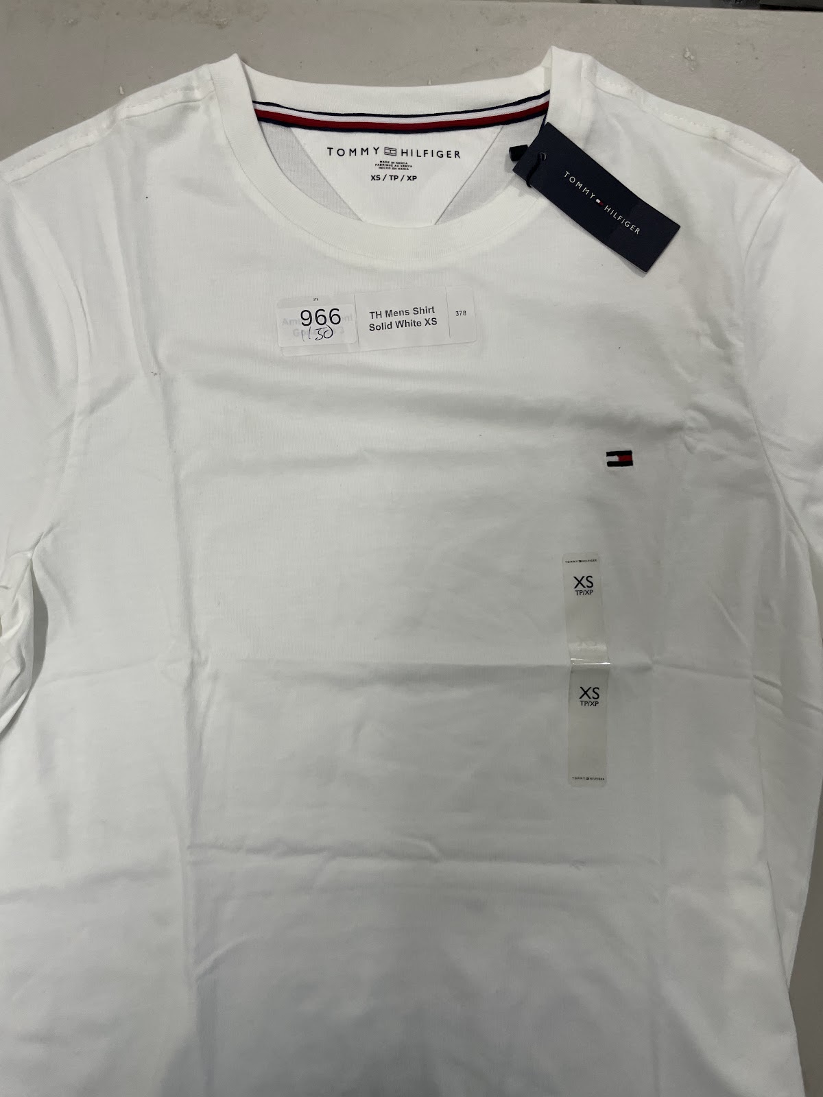 TH Mens Shirt Solid White S #0966