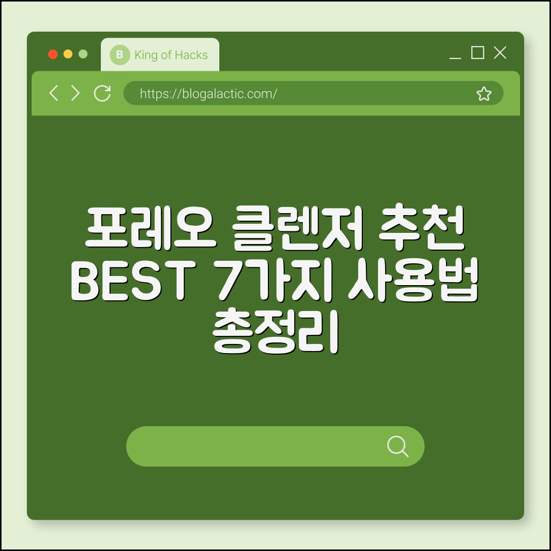 포레오 클렌저 추천 7가지 사용법