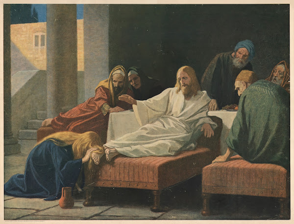 The woman wipes Jesus feet with her hair 1933