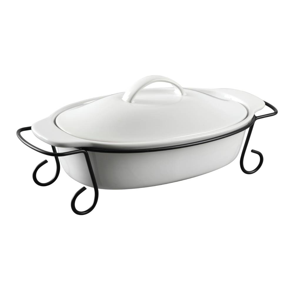 Molde ovalado para hornear Gibson Home™ Gracious Dining con base de metal