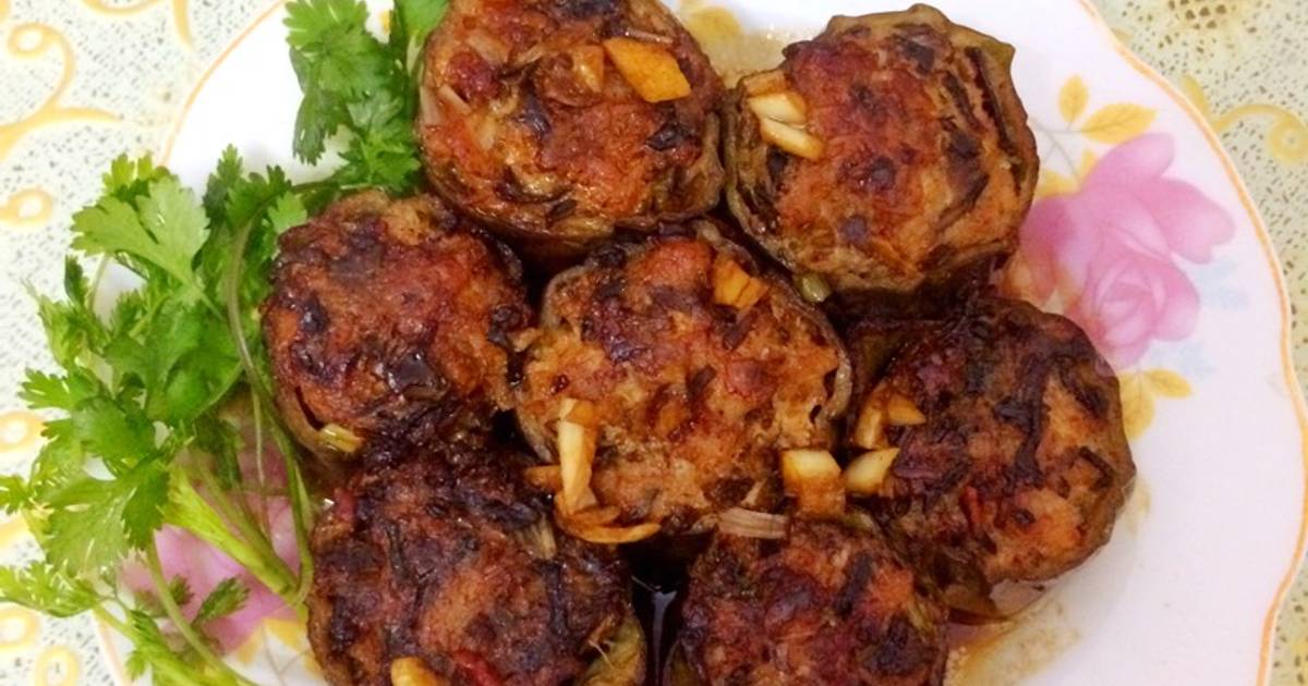 Cà tím nhồi thịt sốt maggi