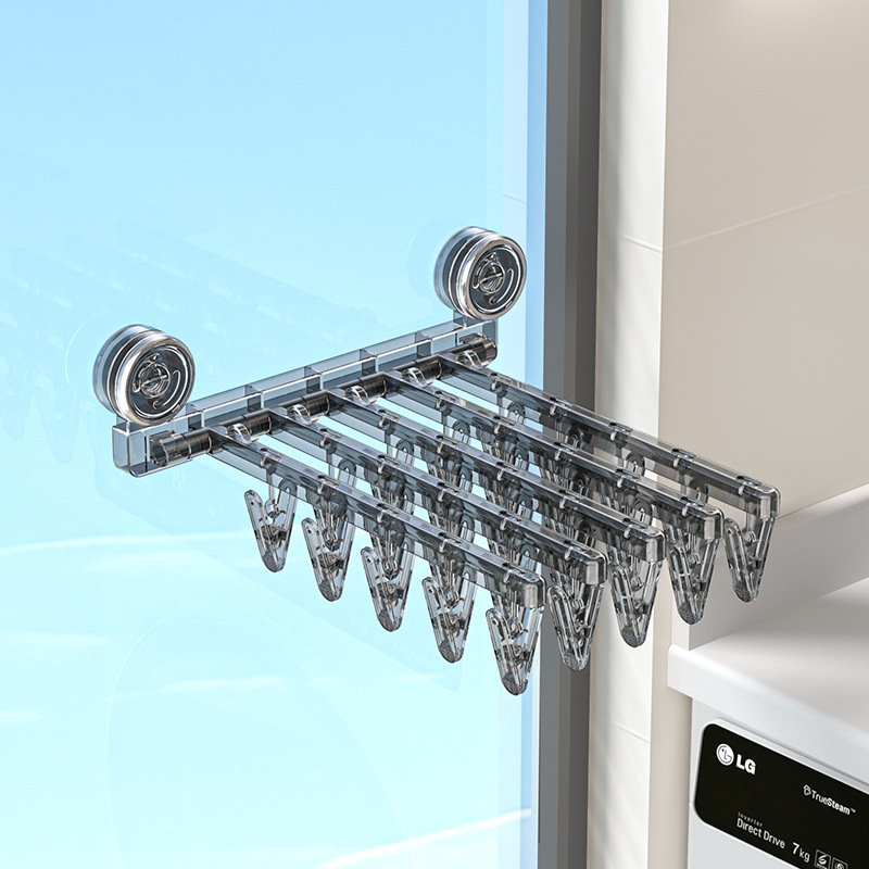 Suction Cup Laundry Rack, Folding, Model YM.7002