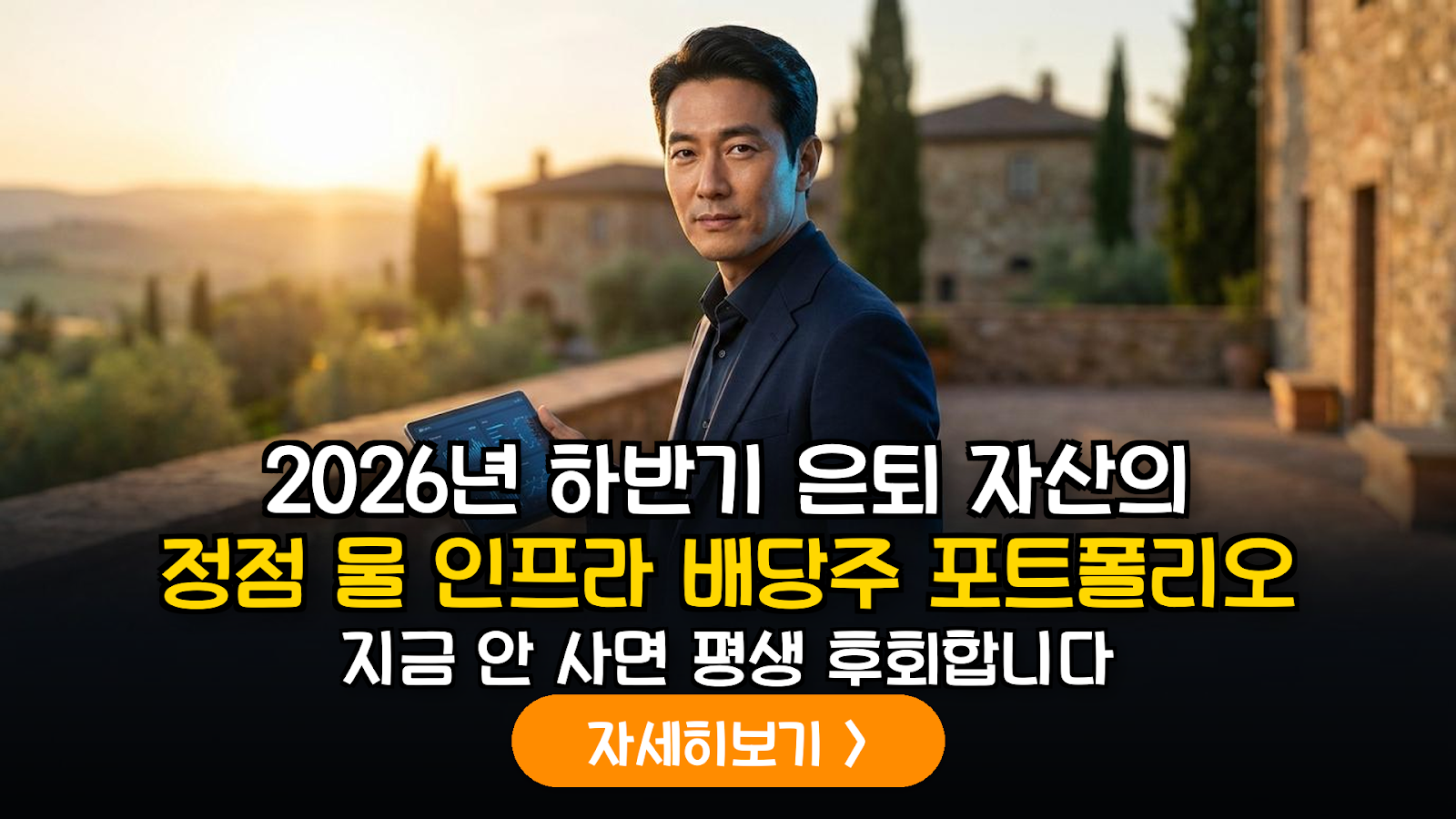 2026년 하반기 글로벌 물 인프라 및 담수화 우량 배당주 분석: 은퇴 자산의 지속 가능한 성장을 위한 가이드