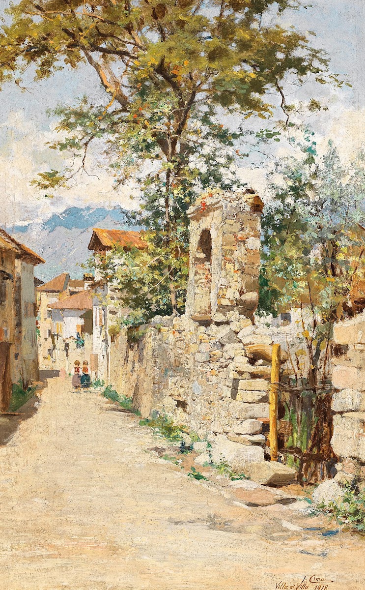 A Southern Street Scene with two Children 1918