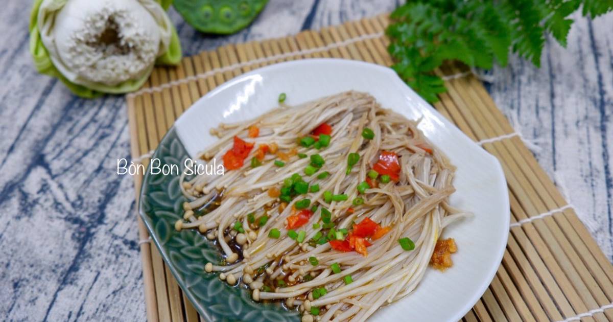 Nấm Kim Châm Hấp Cay (Món Chay)