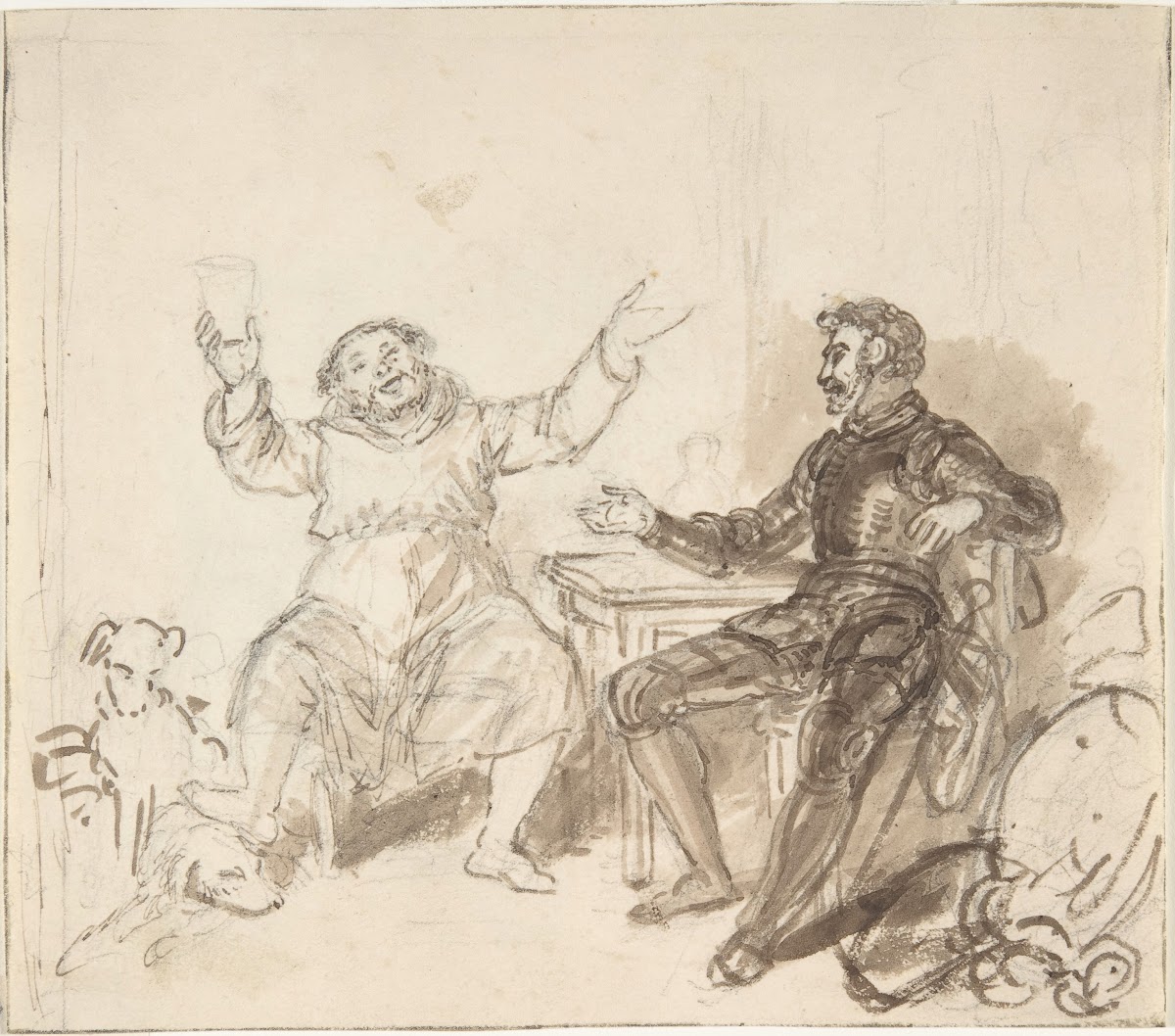 Book illustration Knight and Monk 182048