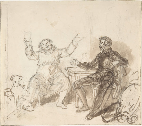 Book illustration Knight and Monk 182048